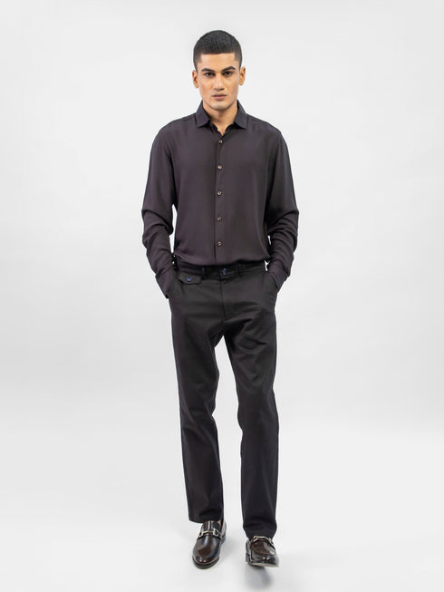 Black Dobby Structured Shirt