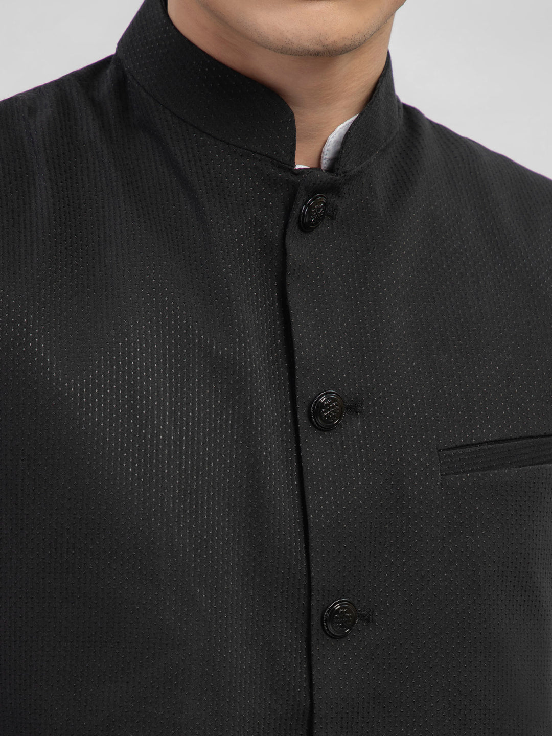 Black Dot Structured Waistcoat Brumano Pakistan