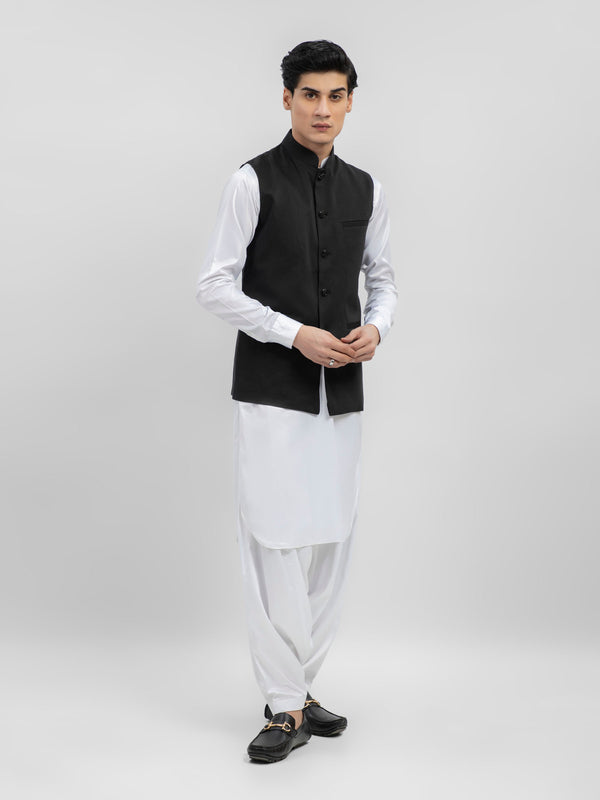 Black Dot Structured Waistcoat Brumano Pakistan