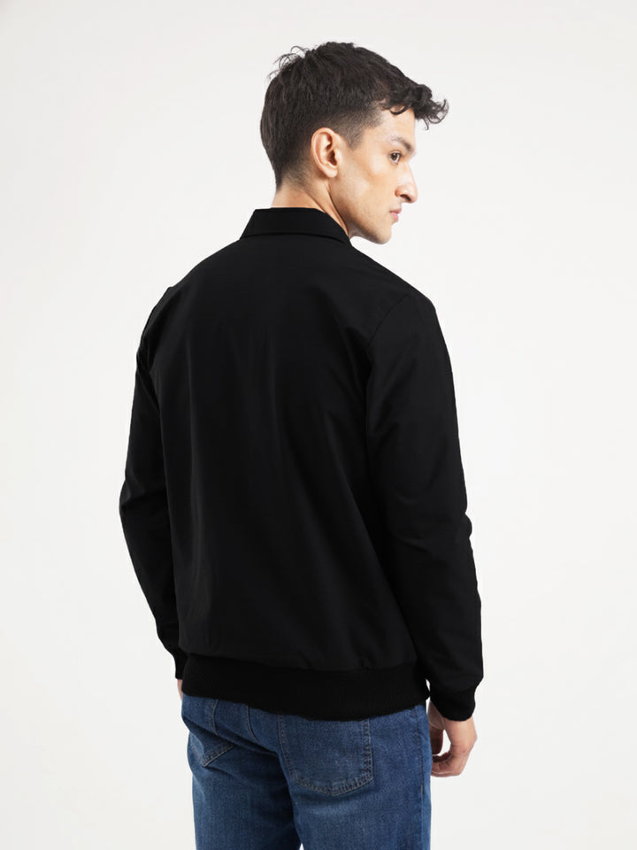 Black Everyday Structured Collar Jacket