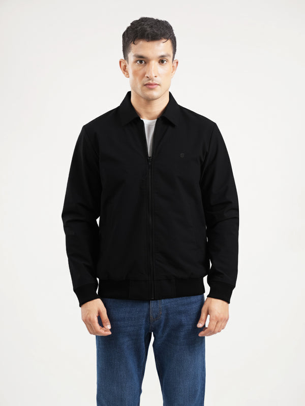 Black Everyday Structured Collar Jacket