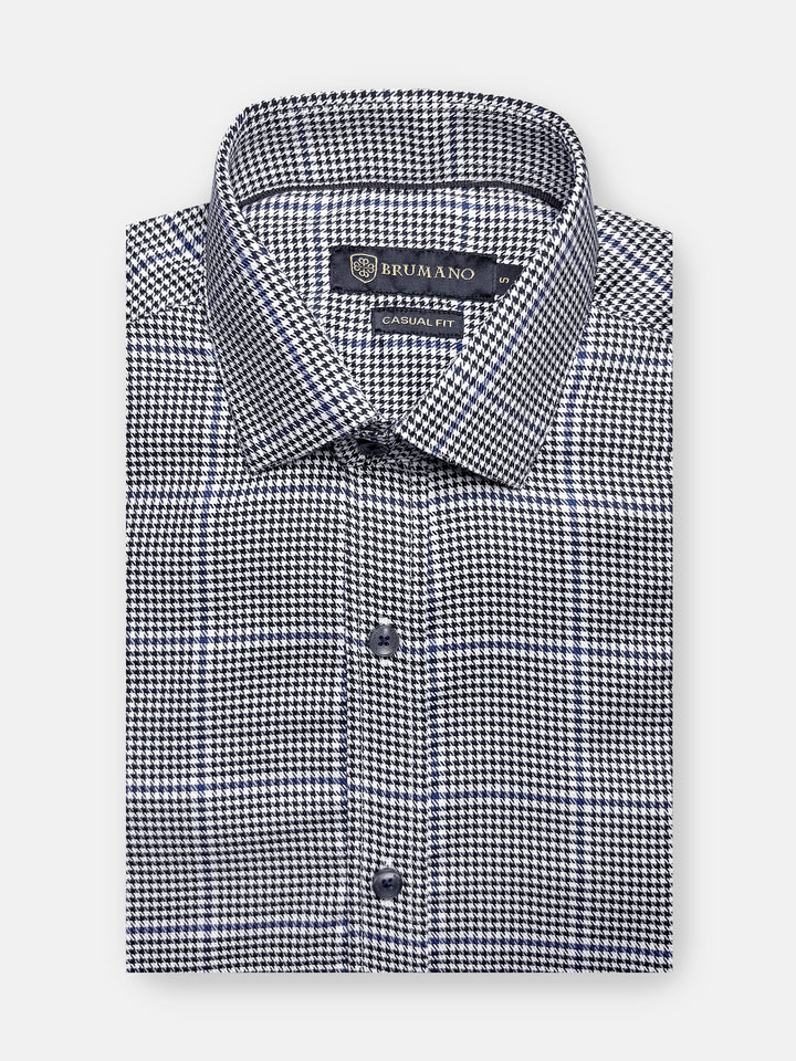 Black Houndstooth Formal Shirt