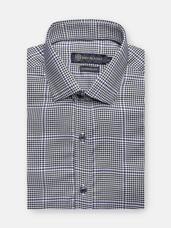 Black Houndstooth Formal Shirt