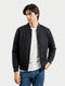 Black Jacquard Bomber Jacket