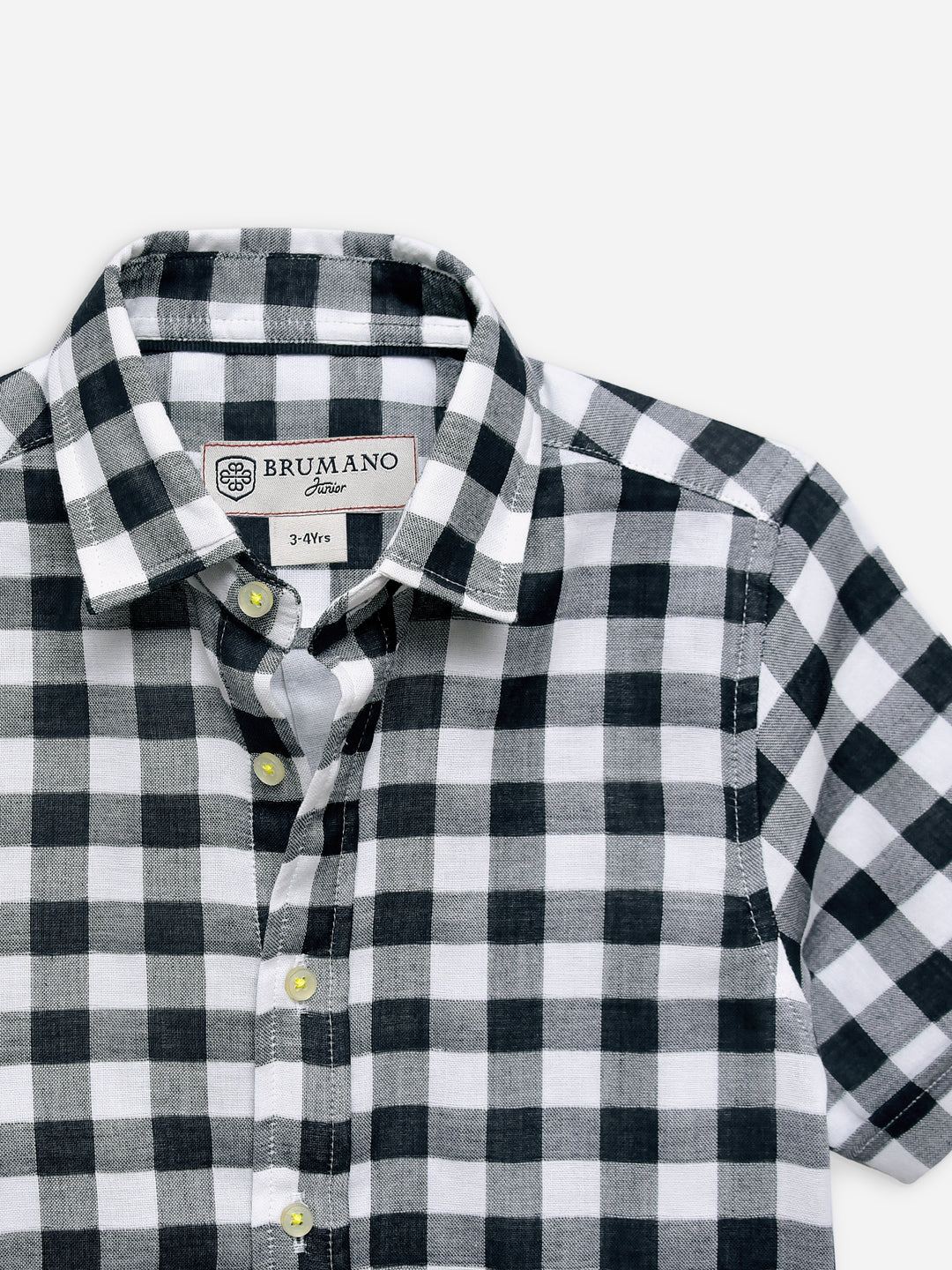 Black Large Gingham Half Sleeve Casual Shirt
