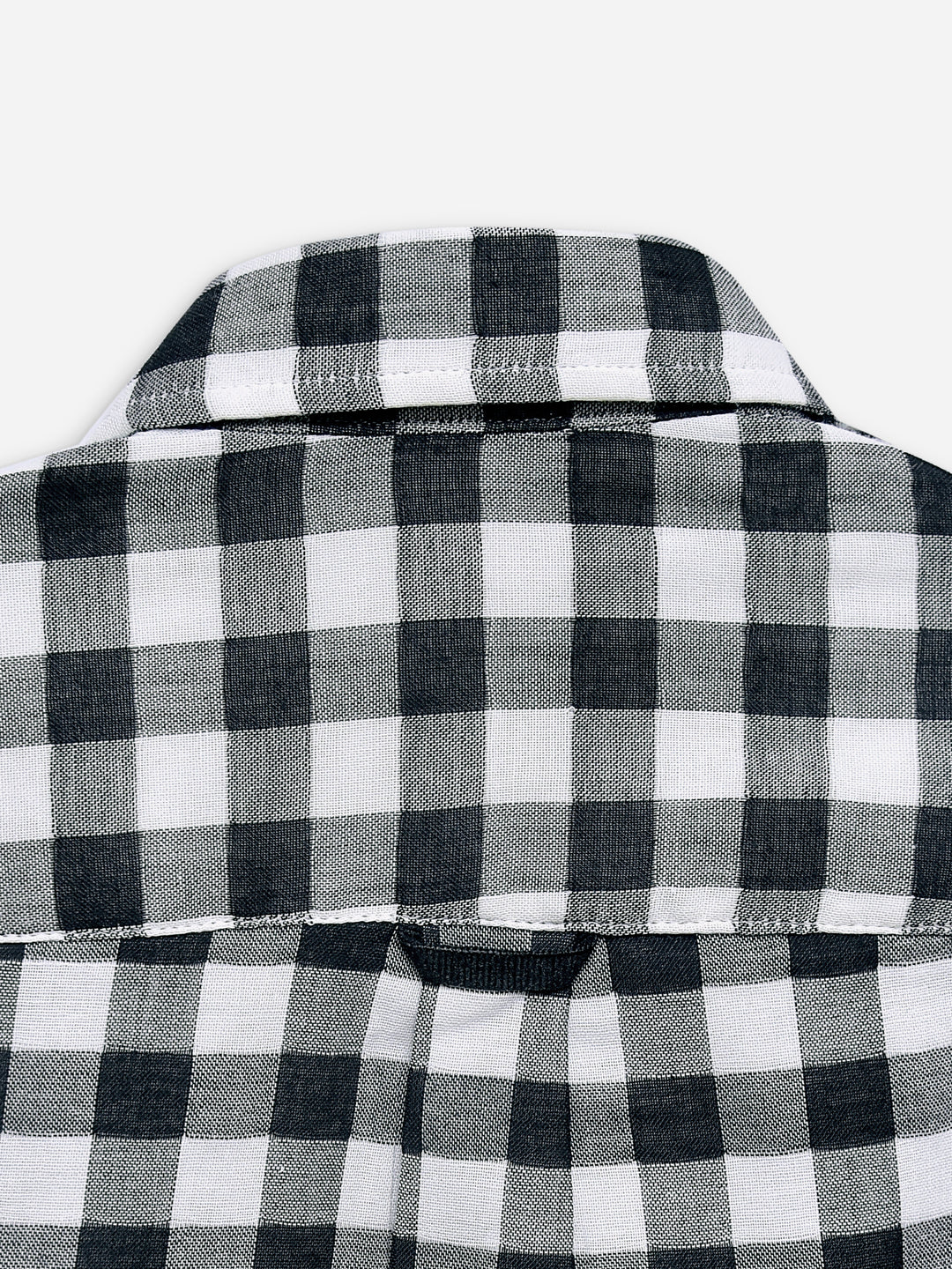 Black Large Gingham Half Sleeve Casual Shirt