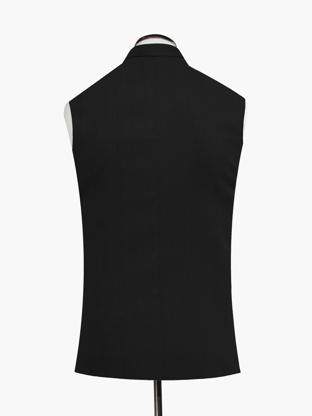 Black Linen Blended Waistocat With Golden Buttons - Sartoria