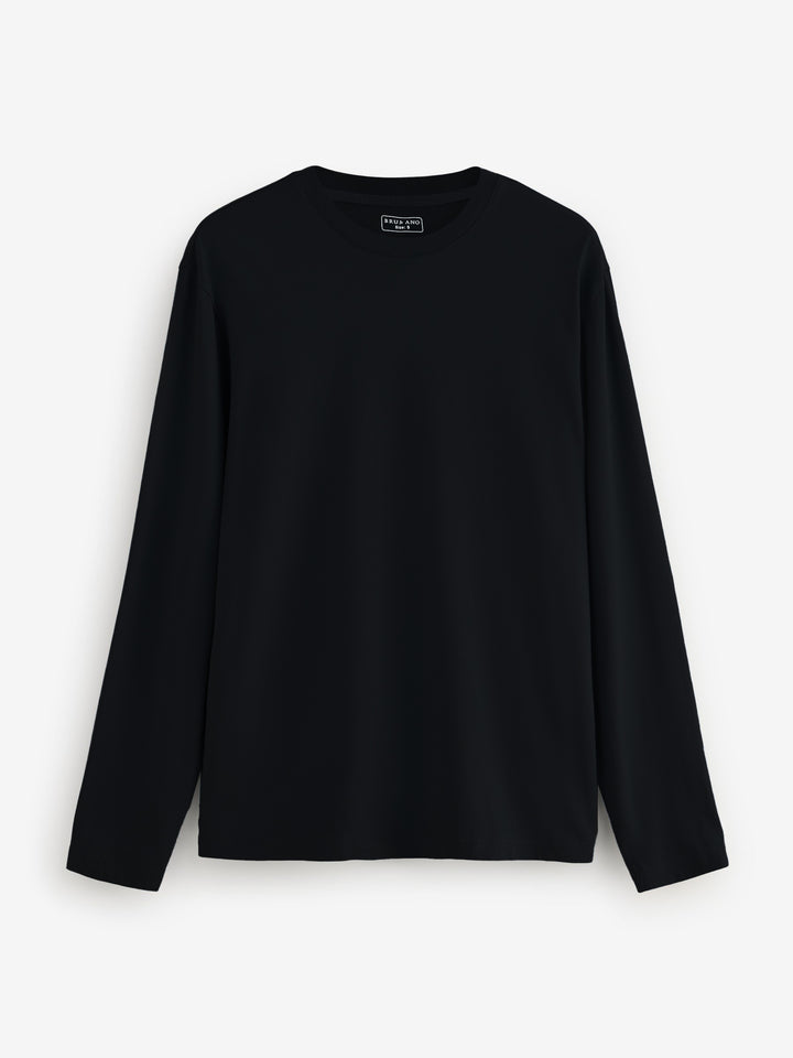 Black Long Sleeve Crew Neck T-Shirt - Women