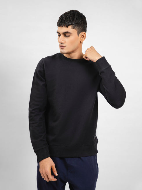 Black Long Sleeve Crewneck Sweatshirt Brumano Pakistan