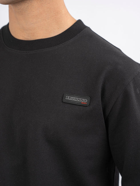 Black Long Sleeve Crew neck Sweatshirt