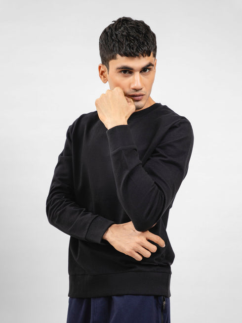 Black Long Sleeve Crewneck Sweatshirt Brumano Pakistan