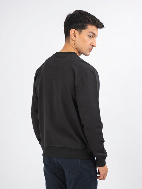 Black Long Sleeve Crew neck Sweatshirt