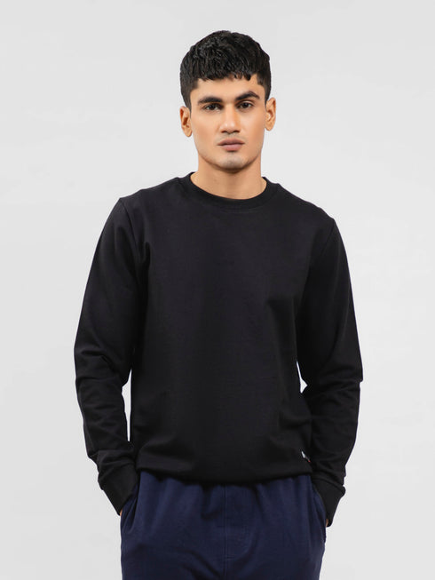 Black Long Sleeve Crewneck Sweatshirt Brumano Pakistan