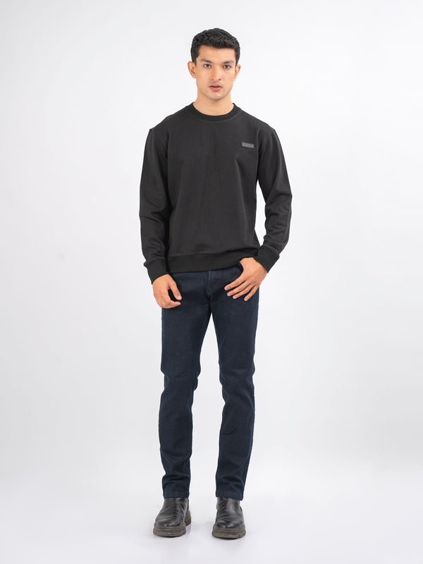 Black Long Sleeve Crew neck Sweatshirt