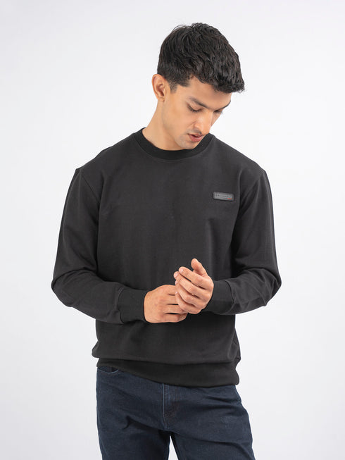 Black Long Sleeve Crew neck Sweatshirt