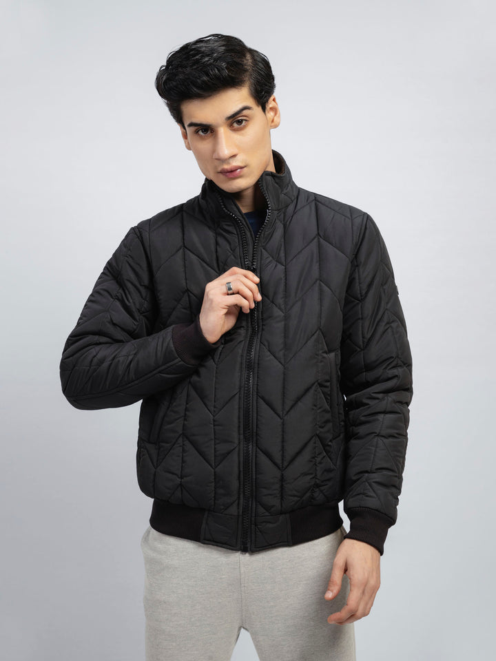 Black Nylon Quilted Puffer Jacket – Brumano