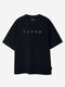 Black Oversized T-Shirt With Minimalist 'Hello' Embroidery