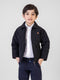 Black Padded Jacket With Corduroy Collar