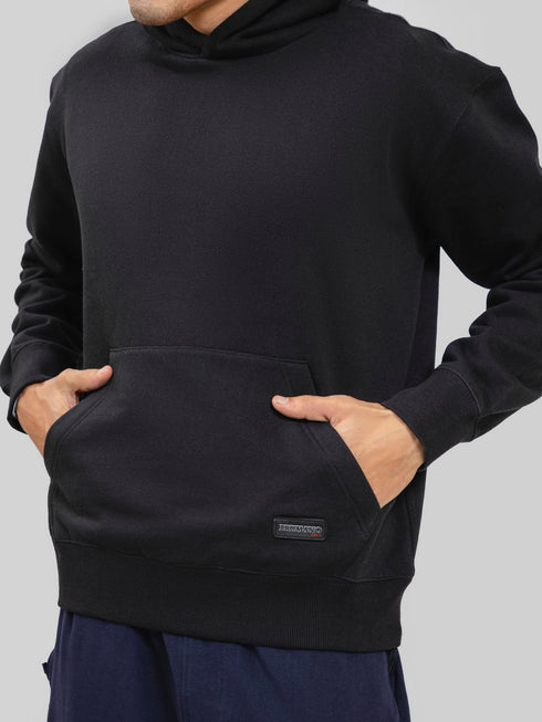 Black Relaxed Fit Pullover Hoodie