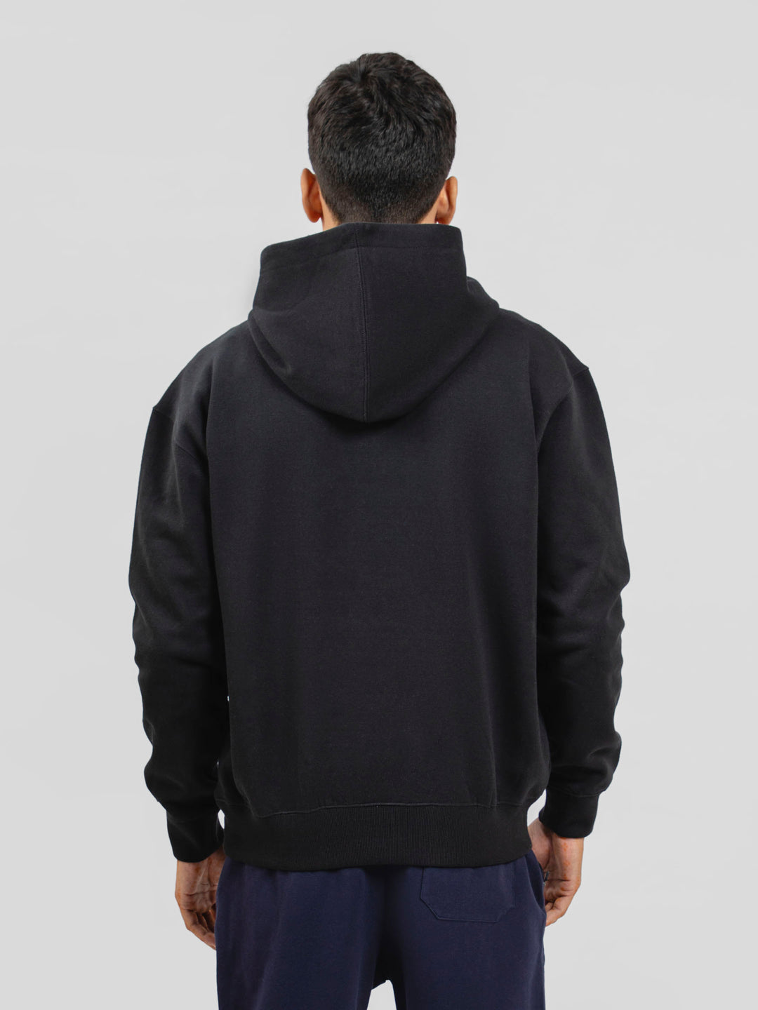 Black Relaxed Fit Pullover Hoodie