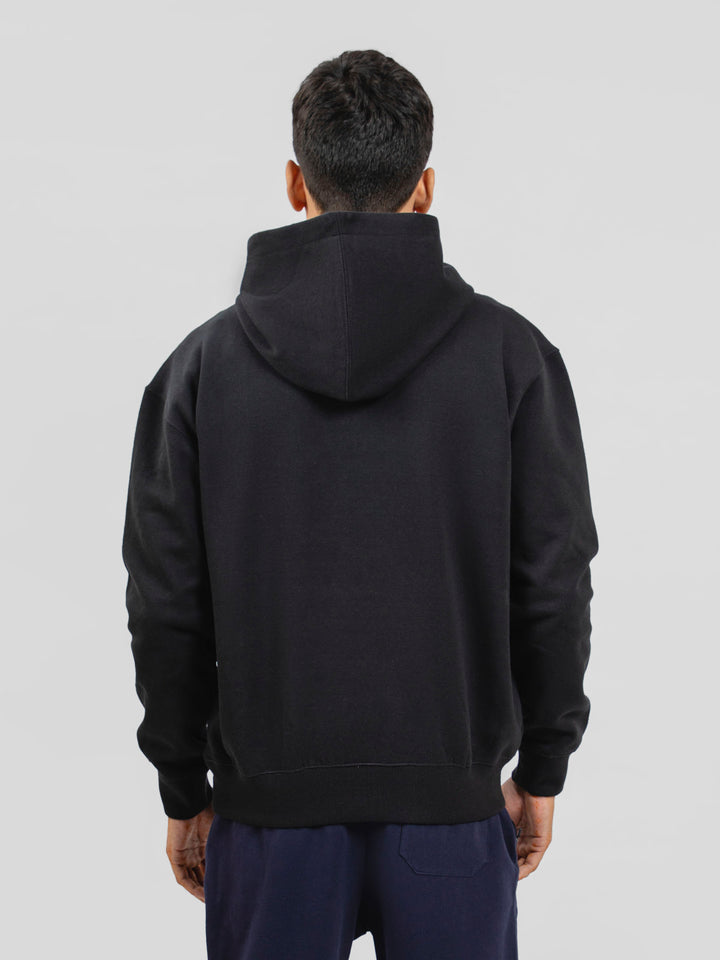 Black Relaxed Fit Pullover Hoodie