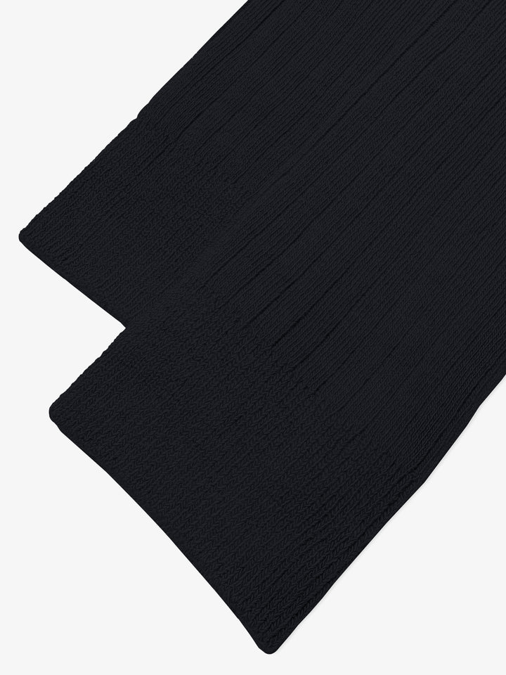 Black Ribbed Cotton Socks