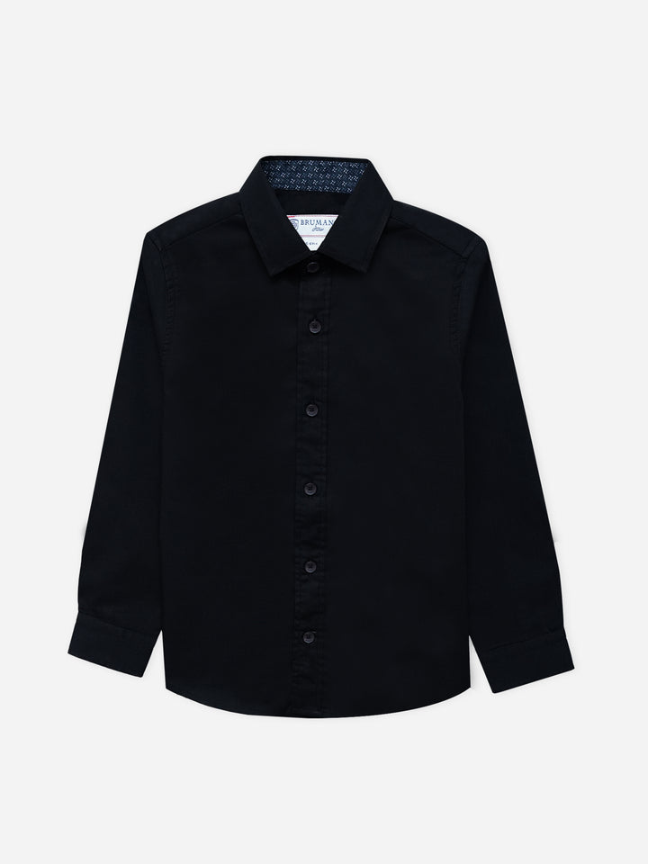 Black Satin Formal Shirt - Junior