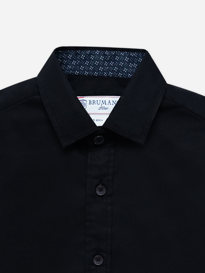 Black Satin Formal Shirt - Junior