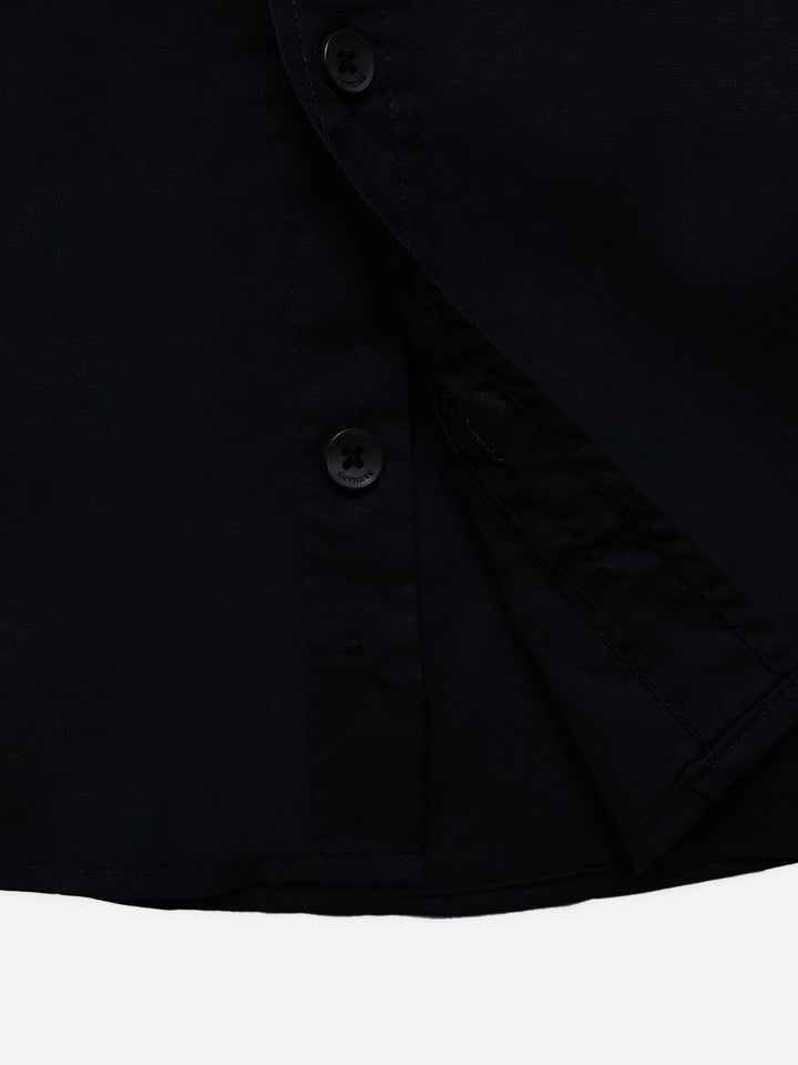 Black Satin Formal Shirt - Junior