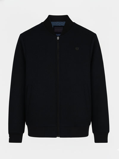 Brumano Pret Solids Polyester 1 Piece Black Structured Wool Bomber Jacket main image 1