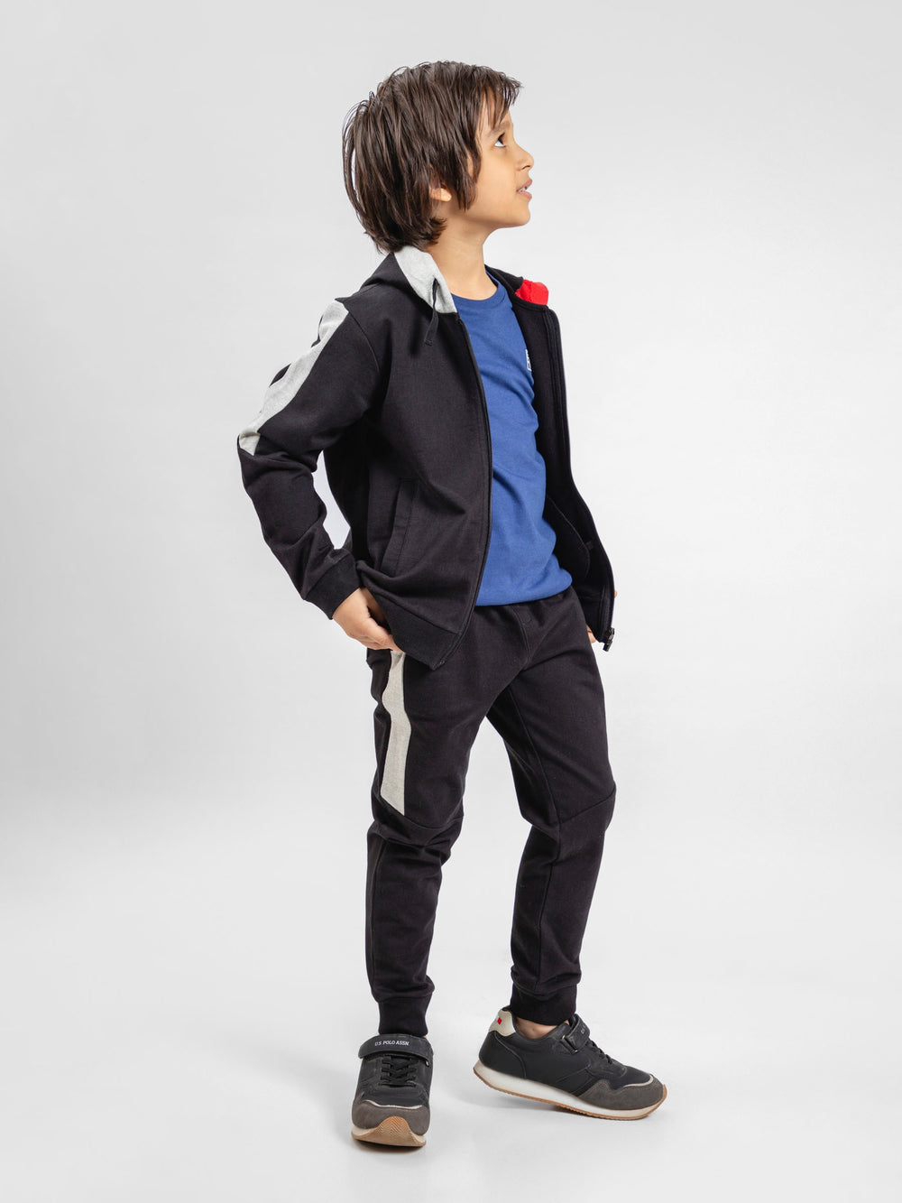 Black tracksuit with hoodie & jogger pajama   pack of 2 pc brumano pakistan