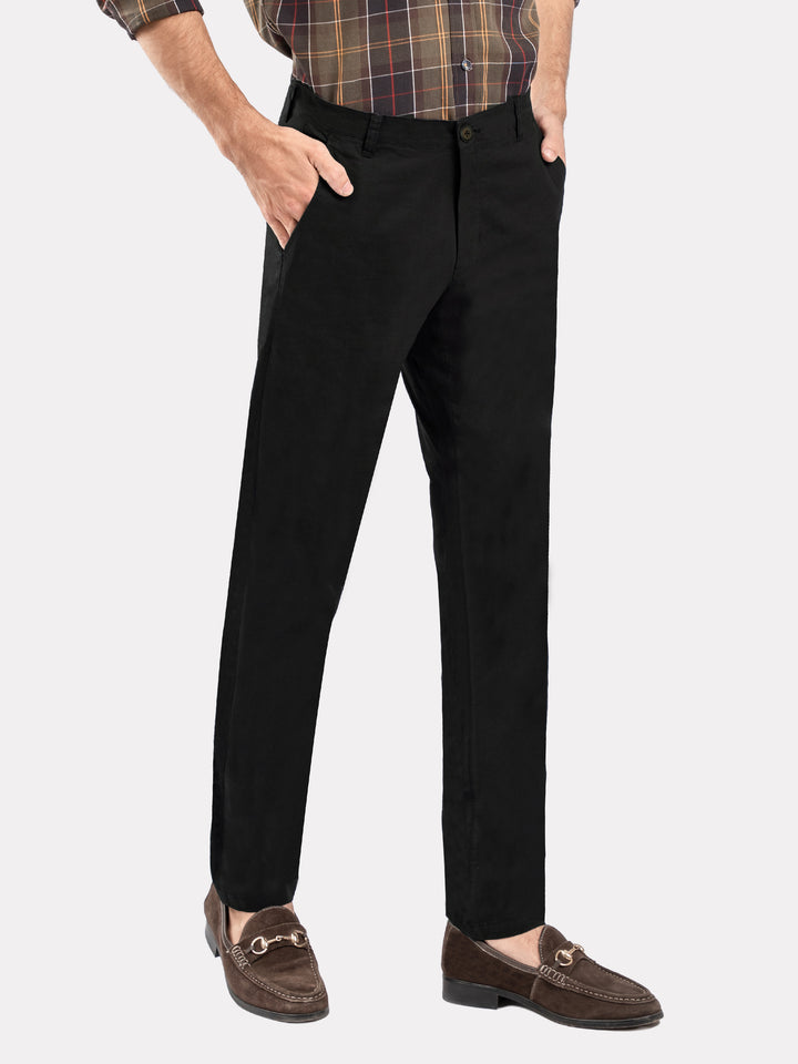 Black Twill Structured Semi Formal Chino