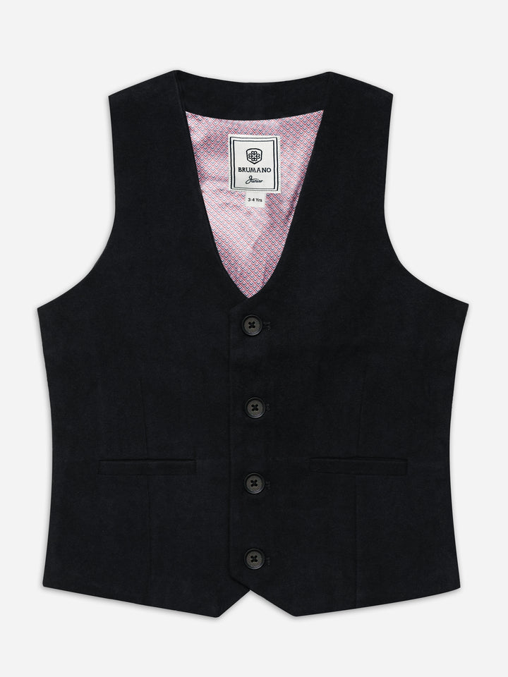 Black Velvet Formal Vest - Junior