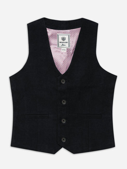 Black Velvet Formal Vest - Junior