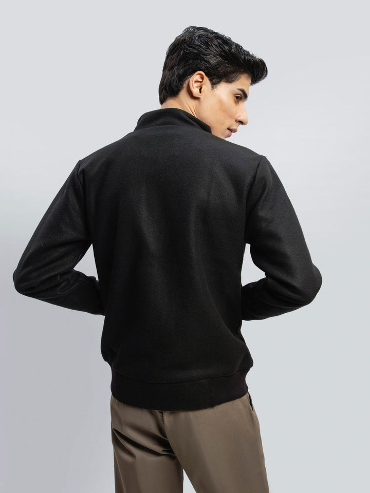 Black Wool Harrington Jacket - Limited Edition Brumano Pakistan