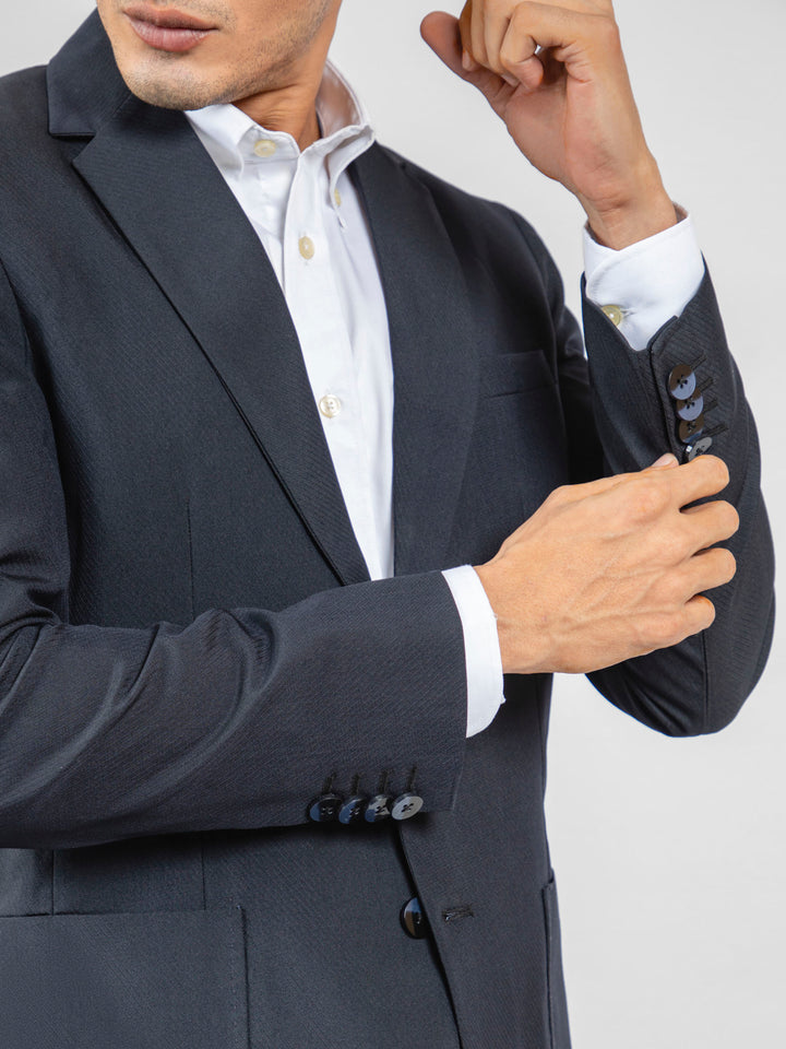 Black Wool Striped Structured Formal Blazer Brumano Pakistan