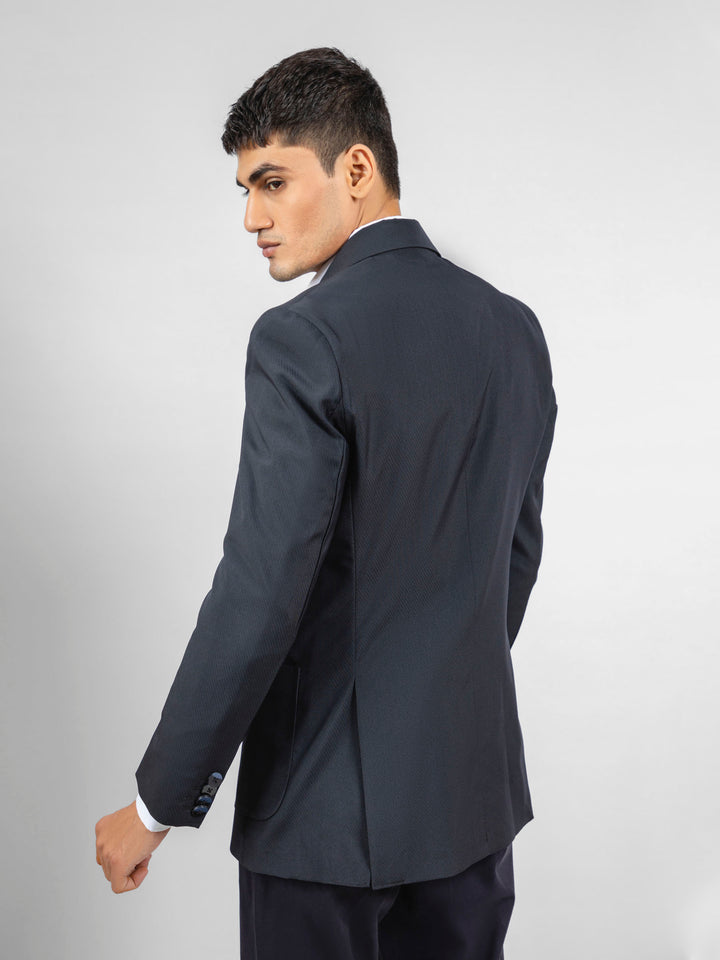 Black Wool Striped Structured Formal Blazer Brumano Pakistan
