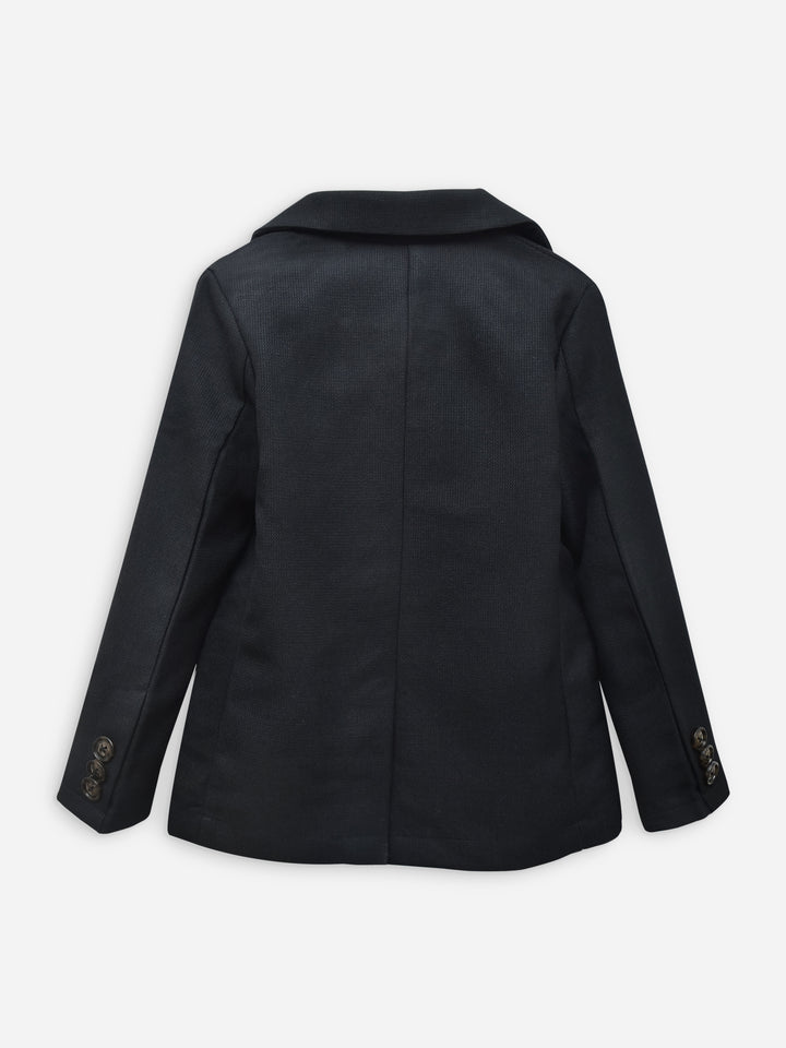 Black Wool Structured Kids Casual Blazer Brumano Pakistan