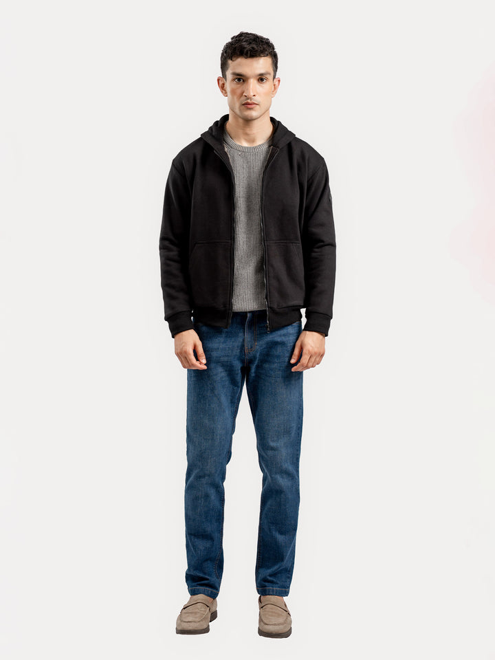 Black Zipper Hoodie Jacket