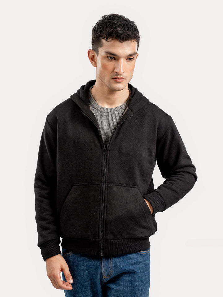 Black Zipper Hoodie Jacket