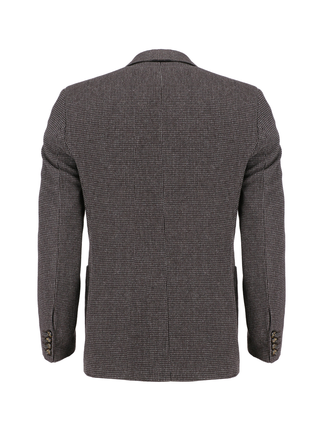 Black & Grey Dobby Structured Wool & Cashmere Blazer - Sartoria