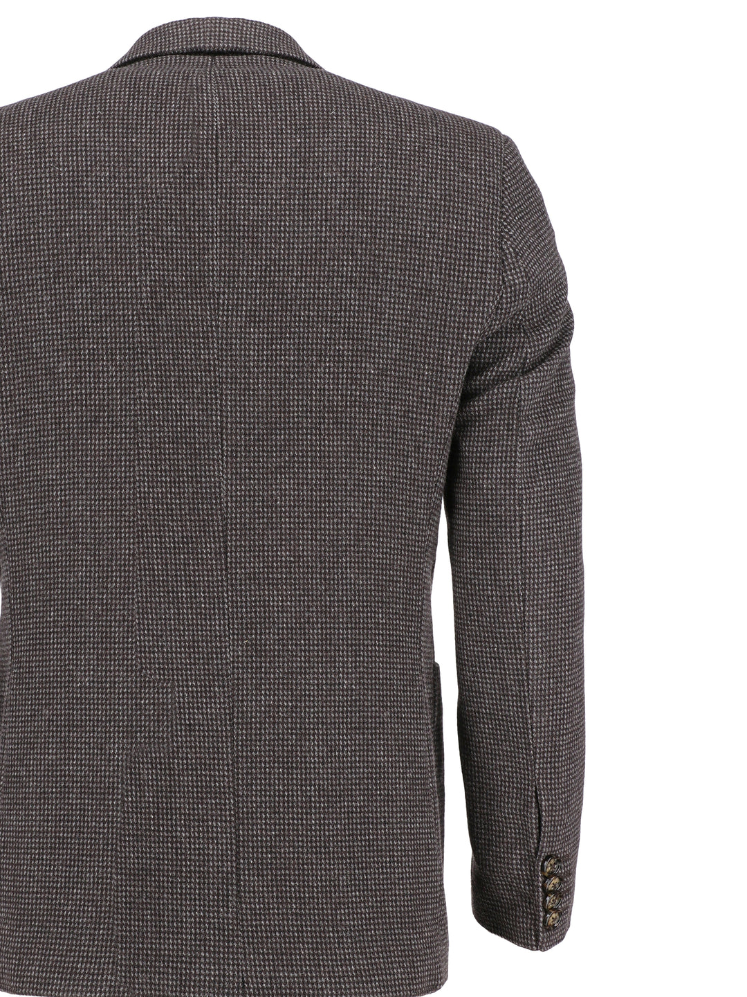 Black & Grey Dobby Structured Wool & Cashmere Blazer - Sartoria