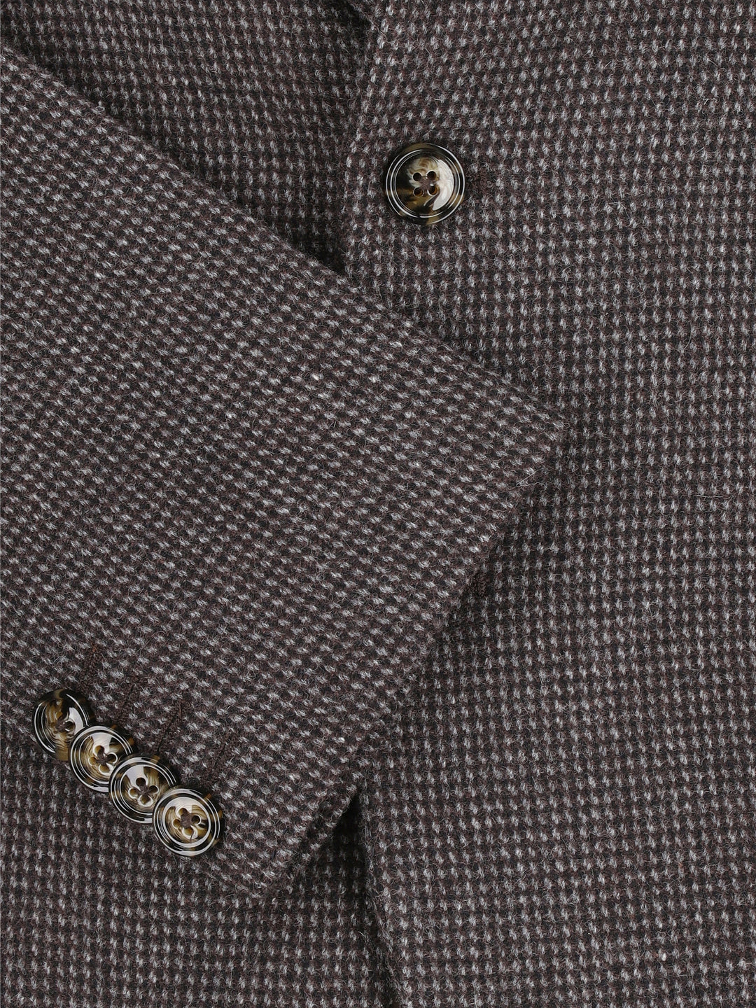 Black & Grey Dobby Structured Wool & Cashmere Blazer - Sartoria