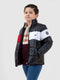 Black & Red Casual Puffer Jacket With Sherpa & Hidden Hoodie - Unisex