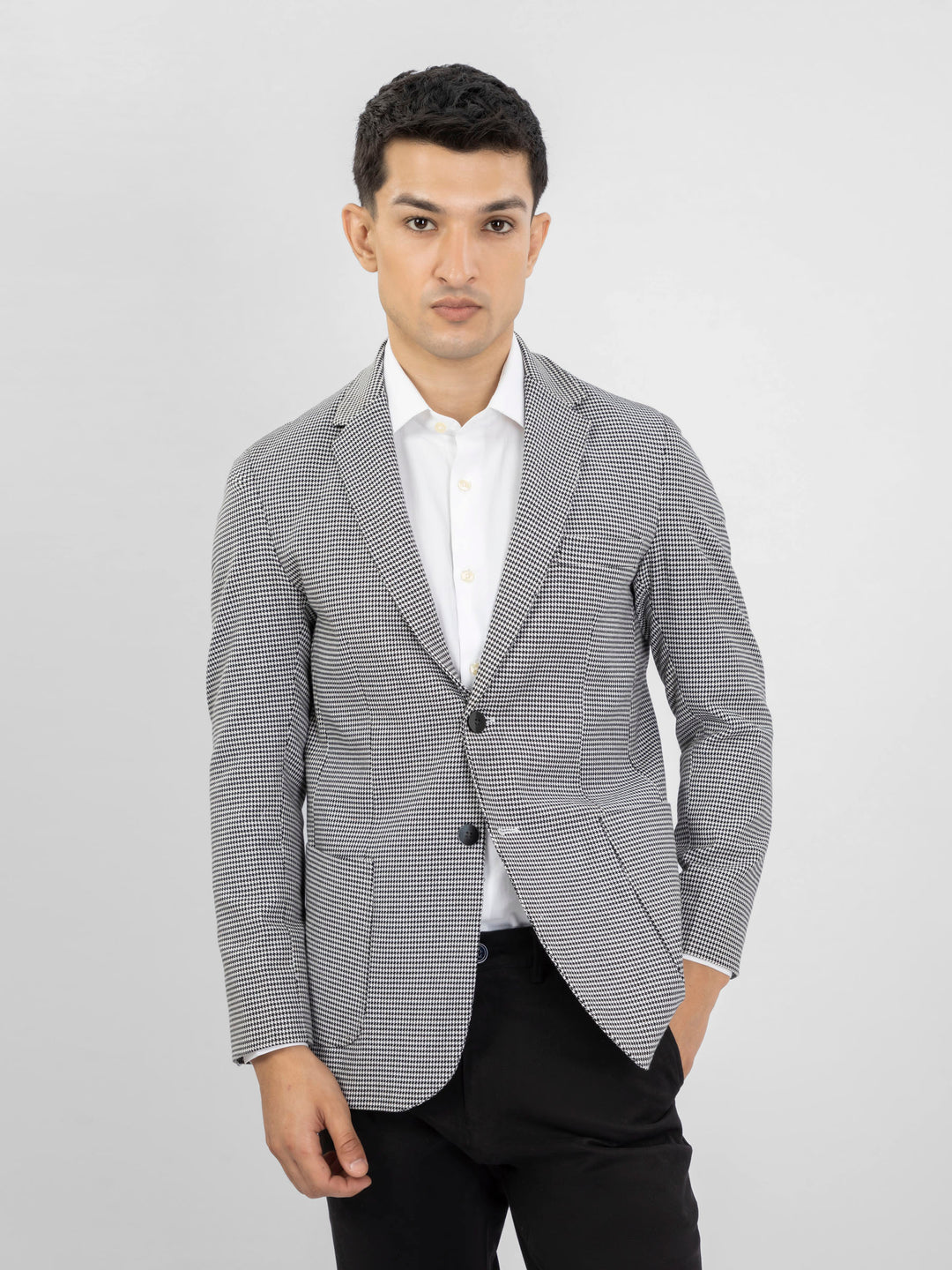 Black whitehoundstoothpatternedformalblazerbrumanopakistan1