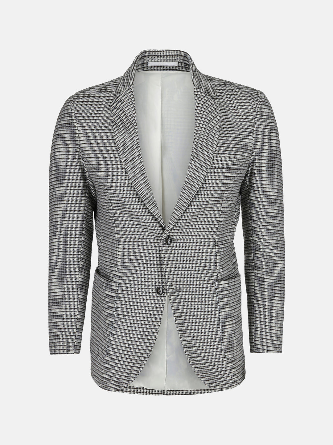 Black & White Houndstooth Wool & Cashmere Blazer - Sartoria Brumano Pakistan