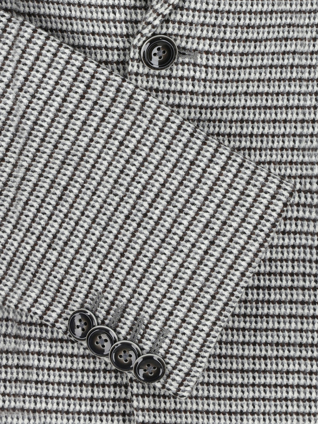 Black & White Houndstooth Wool & Cashmere Blazer - Sartoria Brumano Pakistan