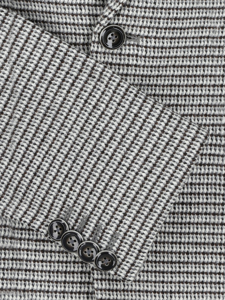 Black & White Houndstooth Wool & Cashmere Blazer - Sartoria Brumano Pakistan