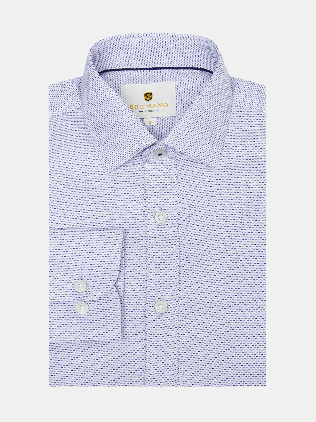 Blue Fine Jacquard Patterned Formal Shirt - Luxe