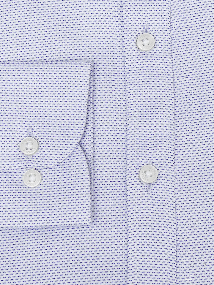 Blue Fine Jacquard Patterned Formal Shirt - Luxe